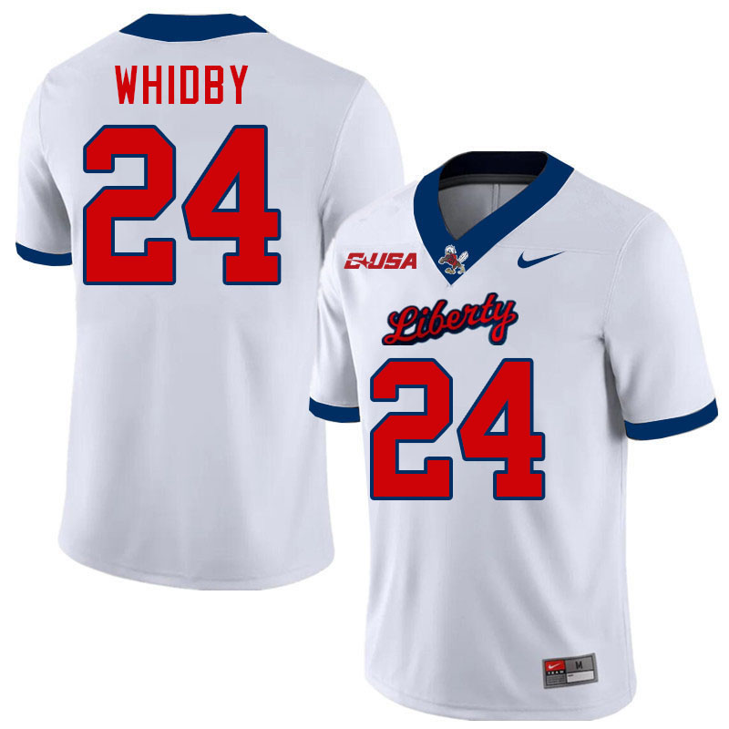 Liberty Flames #24 Kaidon Whidby College Football Jerseys Stitched-White